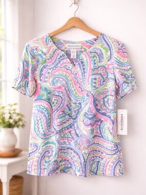 NEW Alfred Dunner PS Colorful Paisley Top – Lightweight & Comfortable